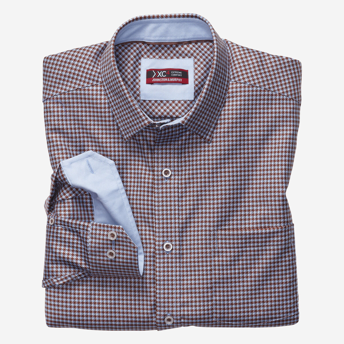XC4® Houndstooth Check Point-Collar Shirt image number null