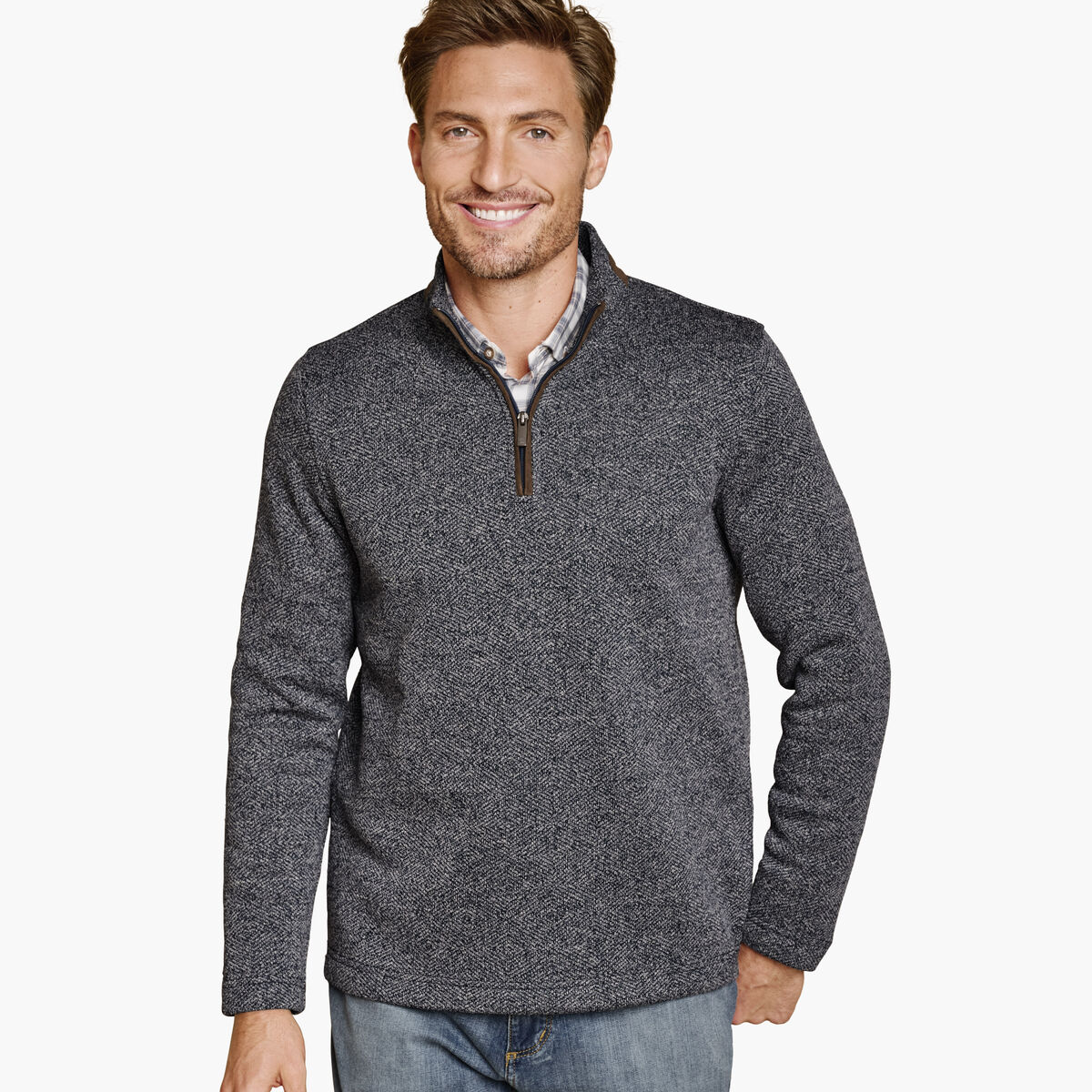 Marled Quarter-Zip image number null