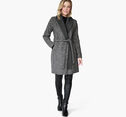 Herringbone Coat with Removable Knit Collar image number null