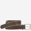 White-Edge Waxed Leather Belt image number null