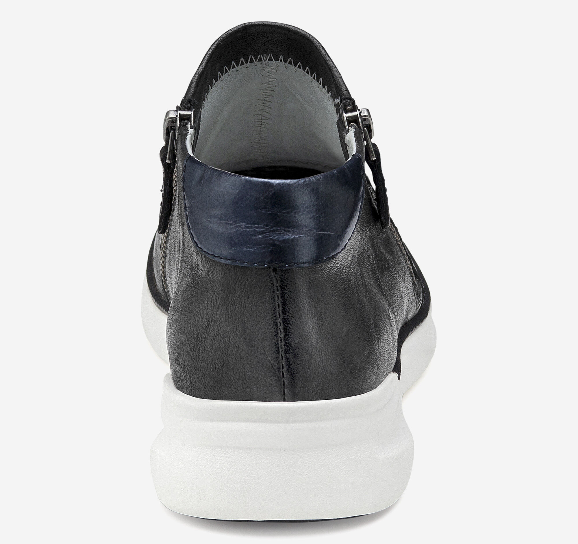 Women's Emery Zip Bootie in Black Italian Washed Sheepskin