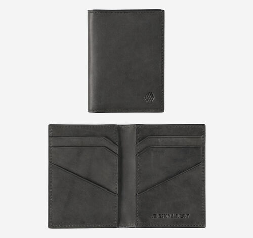 Rhodes Bifold Card Case - Black Full Grain