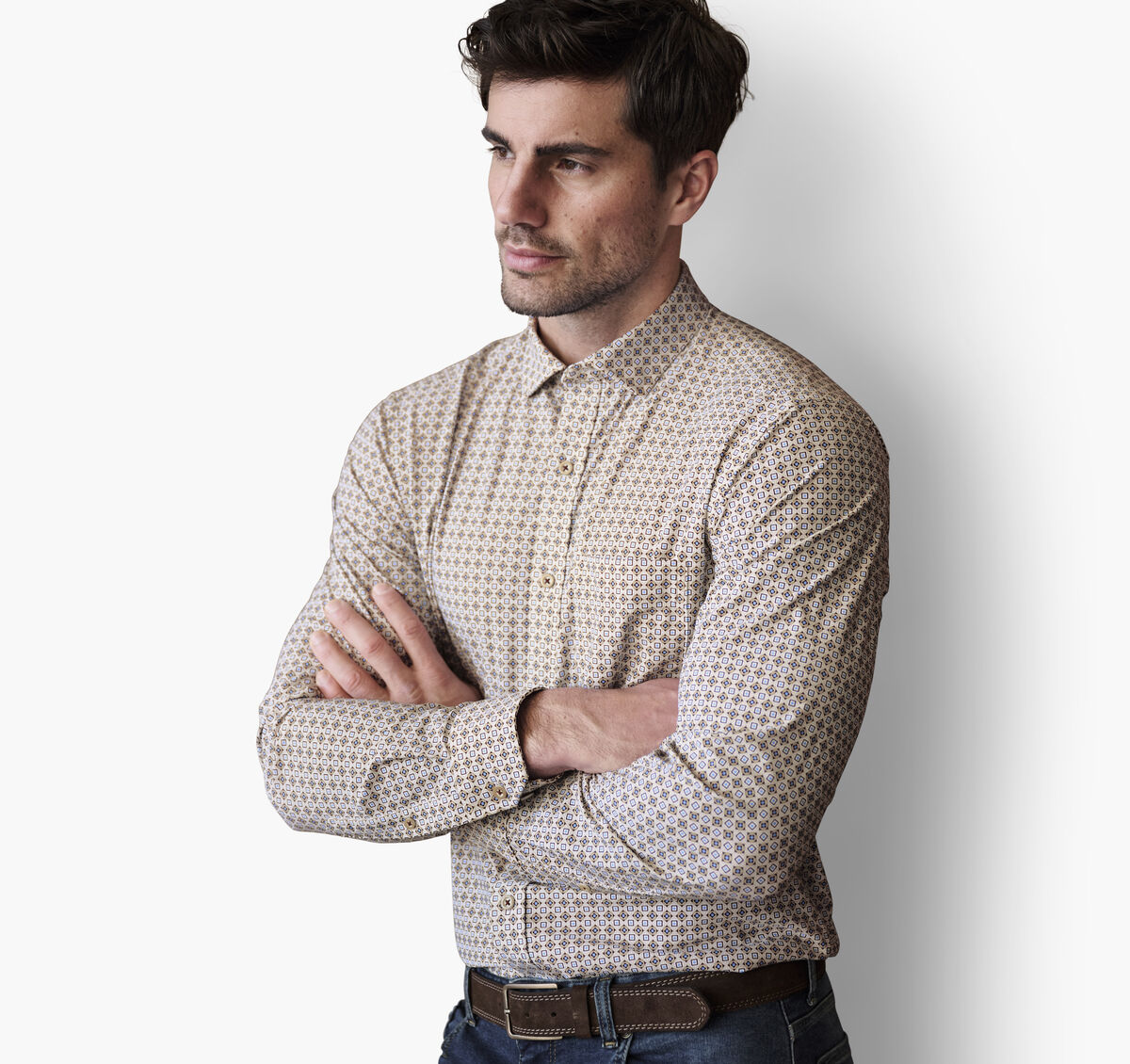 XC+&trade; Motion Long-Sleeve Print Knit Shirt image number null