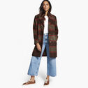 Brushed Plaid Coat image number null