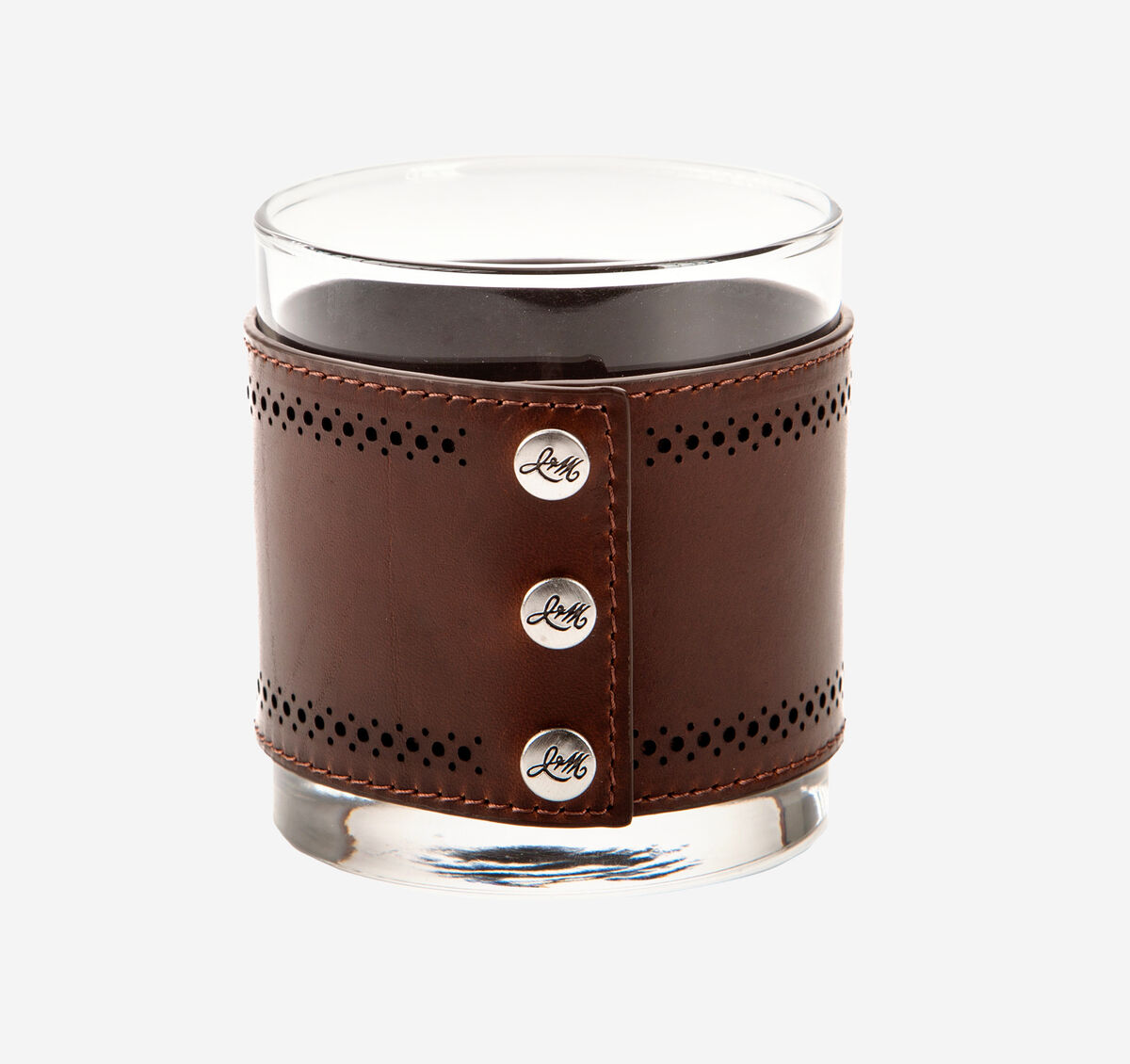 &nbsp;Jack Daniel&rsquo;s x J&M 175th Leather-Wrapped Rocks Glass Set image number null