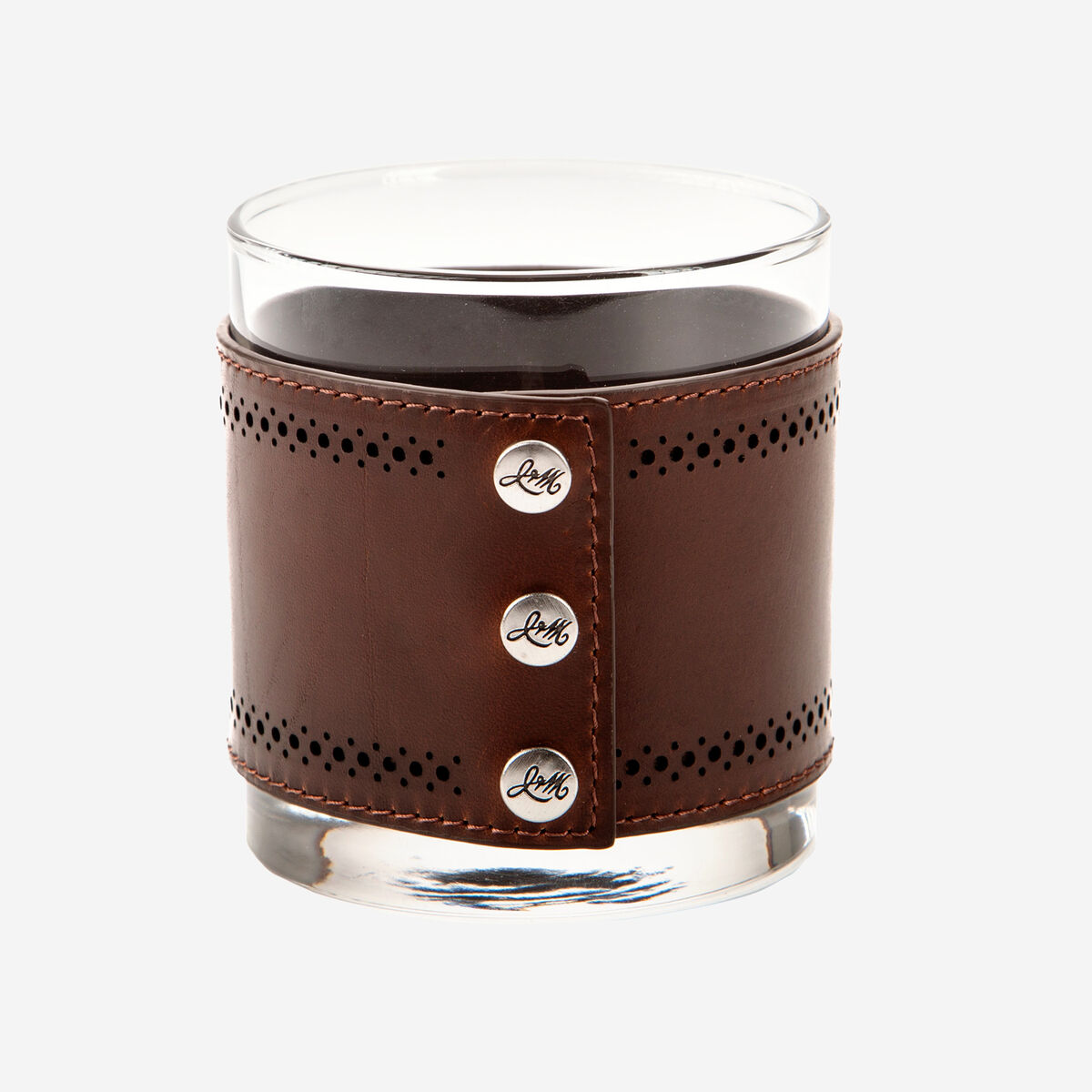 &nbsp;Jack Daniel&rsquo;s x J&M 175th Leather-Wrapped Rocks Glass Set image number null