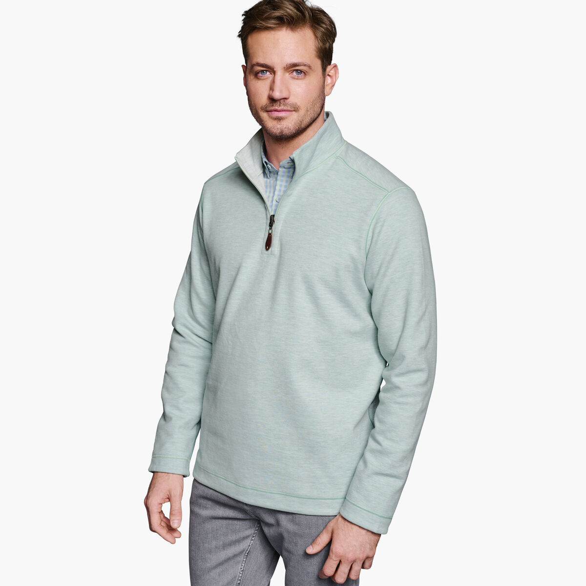 Reversible Solid Quarter-Zip image number null