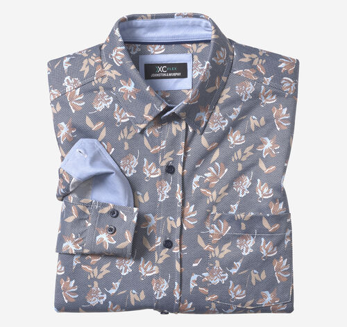 XC Flex&reg; Stretch Long-Sleeve Shirt - Navy Birdseye Floral