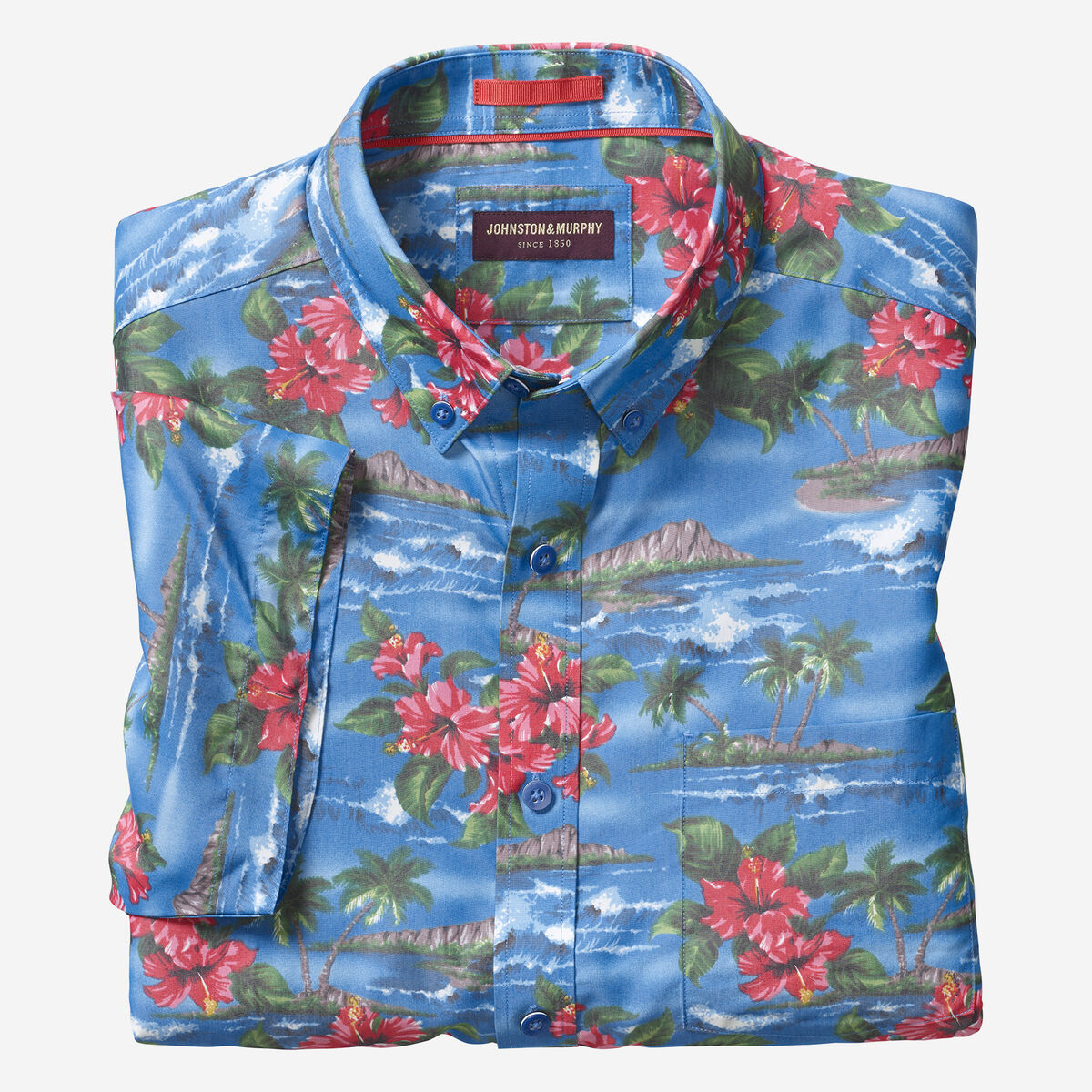 Silky Short-Sleeve Print Shirt image number null