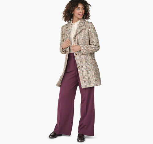 Notched-Collar Coat - Multi Tweed