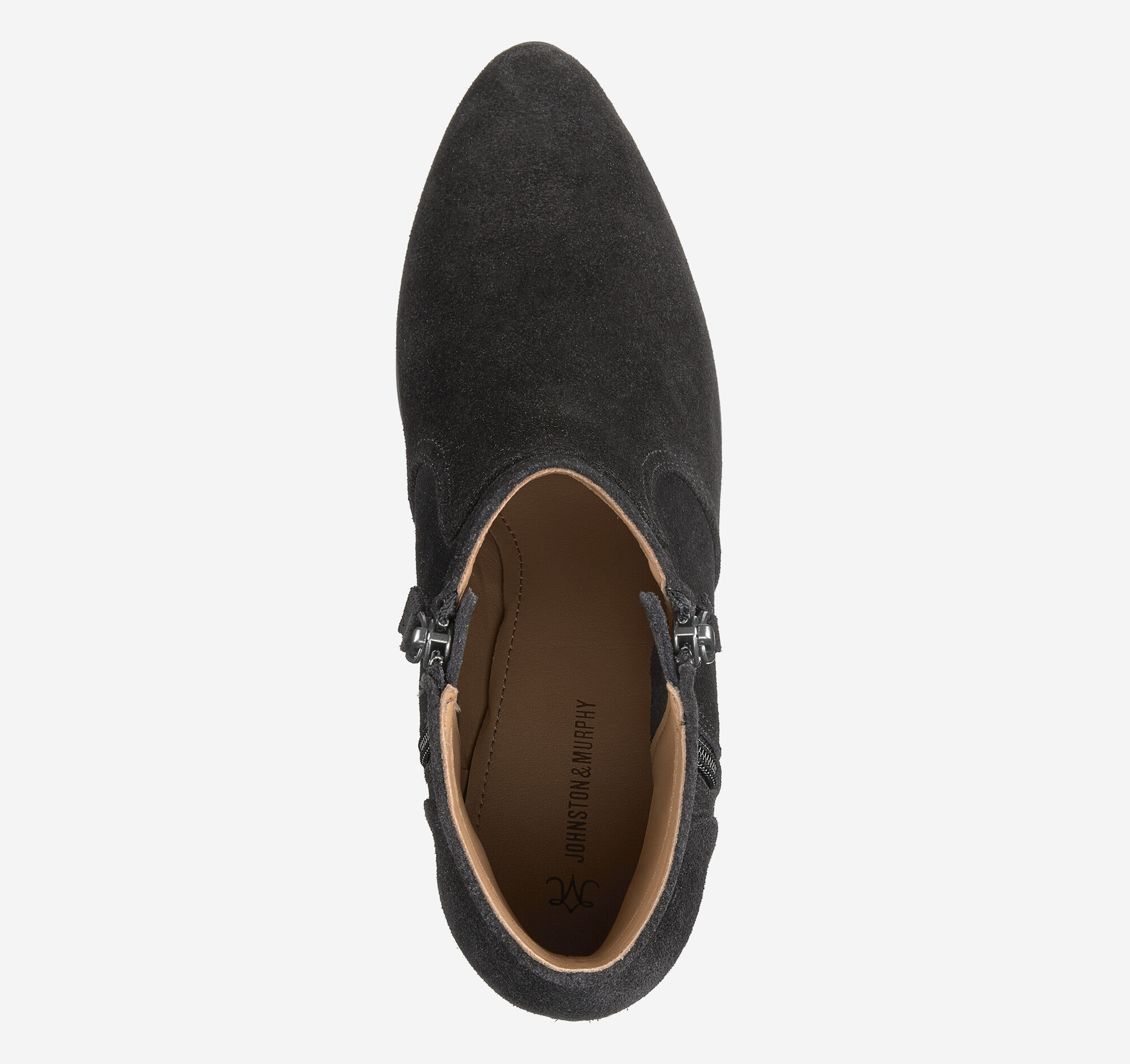 Women's Trista Double-Zip Bootie in Black Suede | Johnston & Murphy