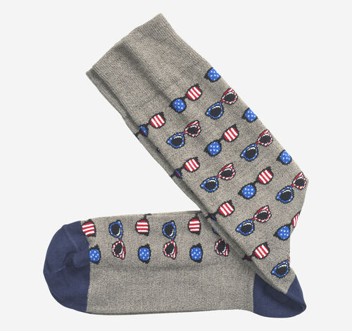 Novelty Socks - Gray Patriotic Sunglasses
