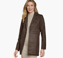 Faux-Suede Long Blazer image number null