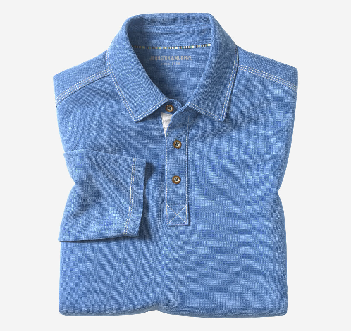 Vintage Slub Long-Sleeve Polo image number null
