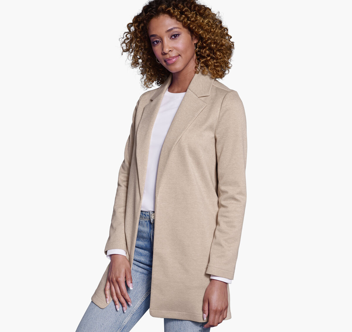 Herringbone Knit Blazer image number null