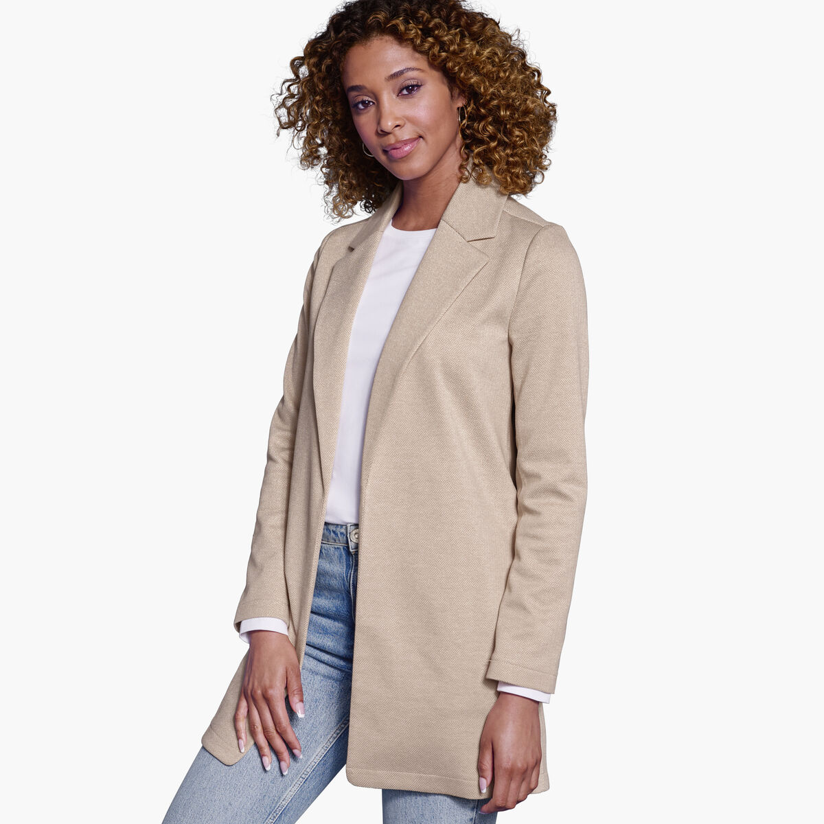 Herringbone Knit Blazer image number null