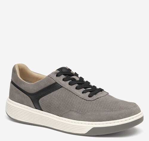 Dawson Moc Toe U-Throat - Gray Suede/Black Full-Grain Leather