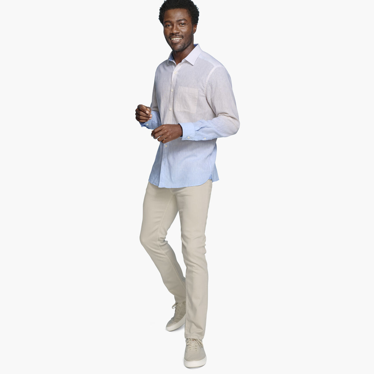 Washed Linen-Blend Shirt image number null