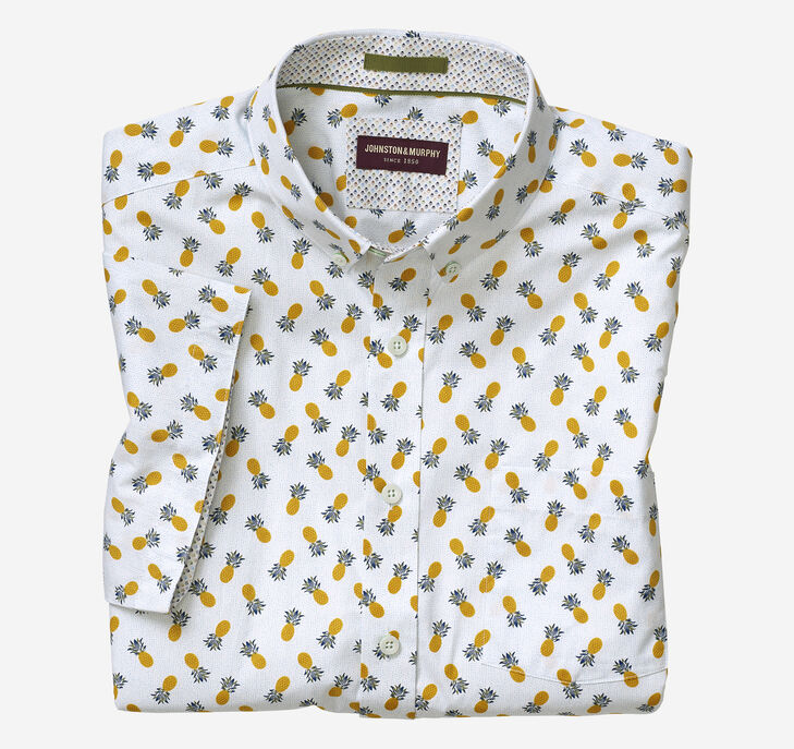 Pineapple Print ShortSleeve Shirt Johnston & Murphy