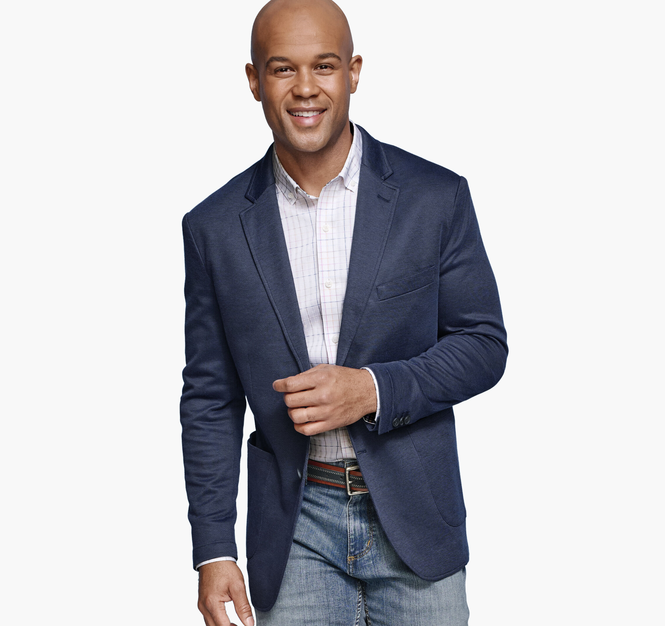 Men's XC Flex® Knit Blazer in Navy Birdseye | Johnston & Murphy