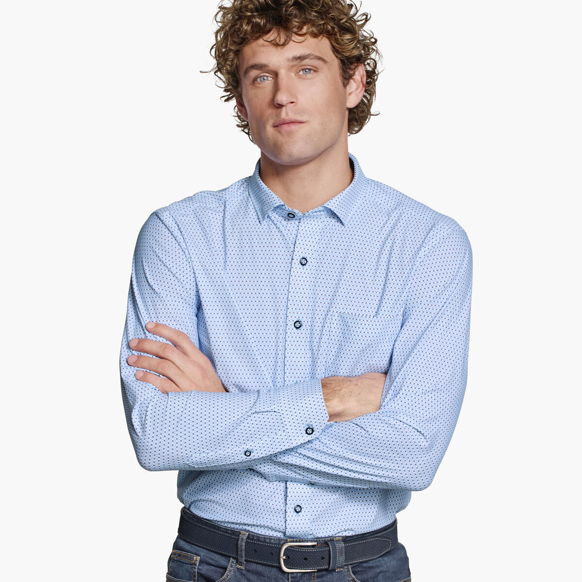 XC+&trade; Motion Long-Sleeve Print Knit Shirt image number null