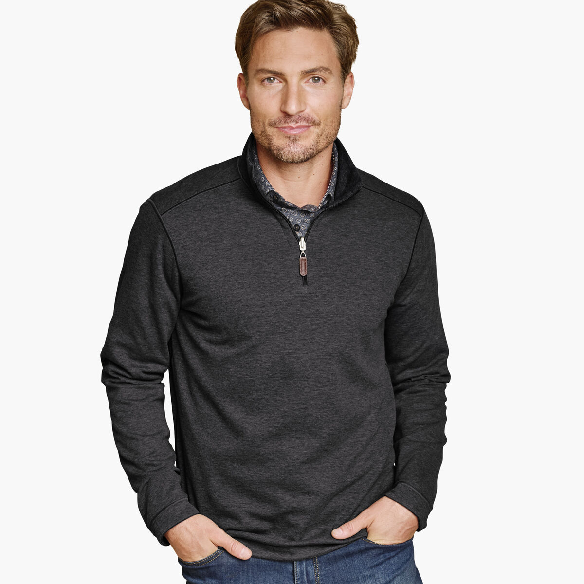 Icon Reversible Solid Quarter-Zip image number null