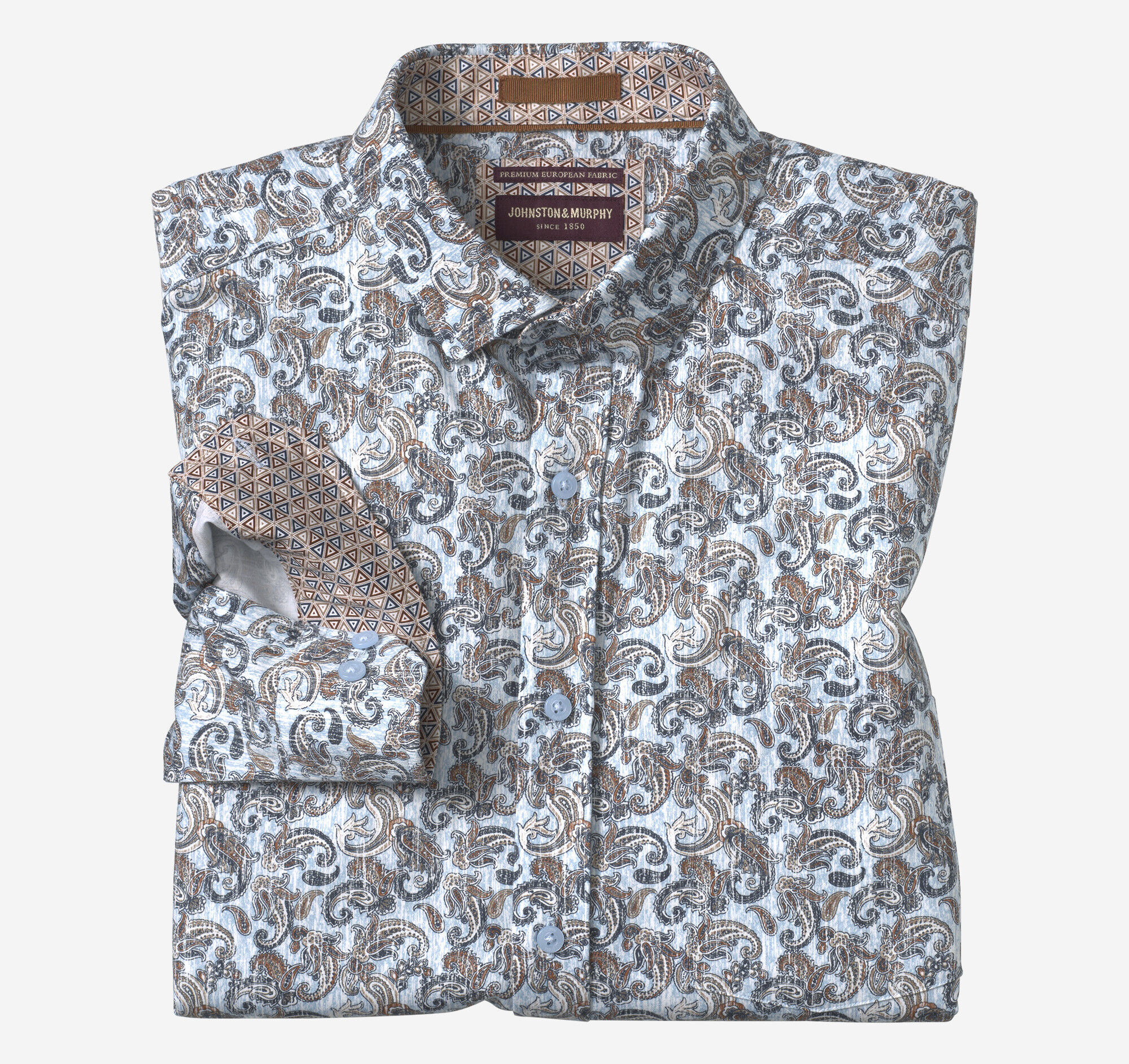 subculture COTTON PRINT SHIRT / BLUEサイズ1 Men's Printed Cotton Shirt | Johnston & Murphy