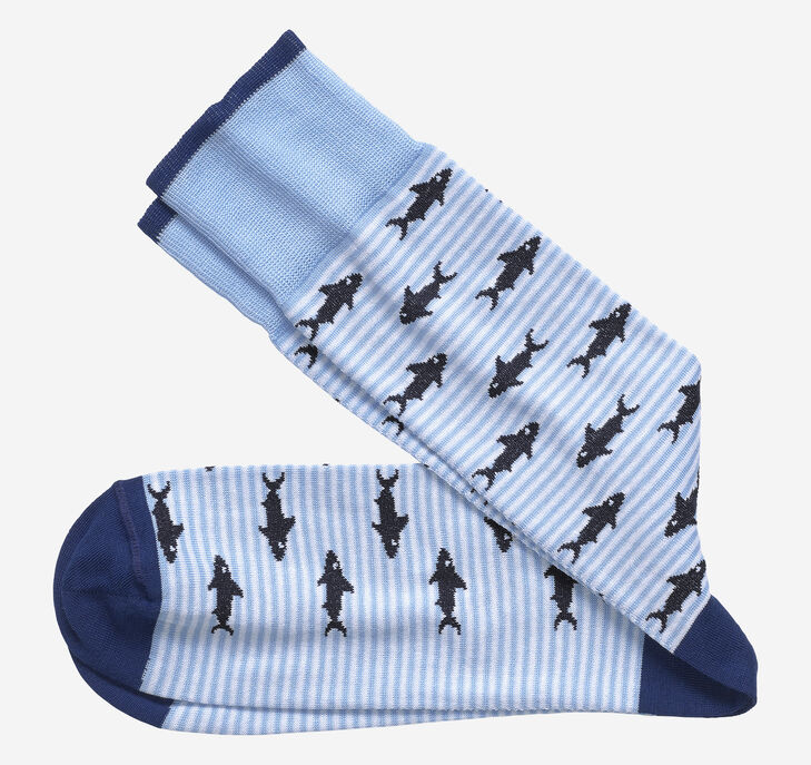 Johnston & Murphy Striped Shark Socks. 1