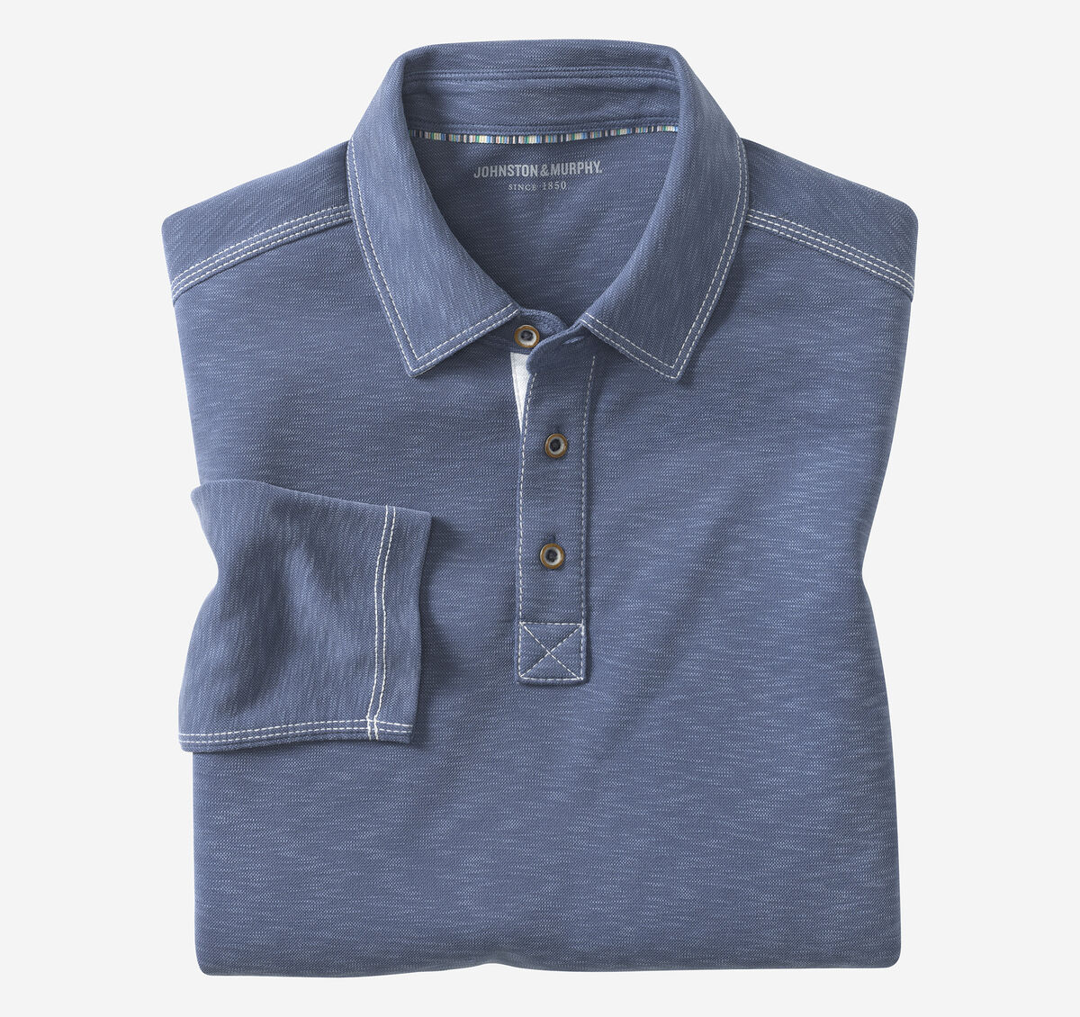Vintage Slub Long-Sleeve Polo image number null