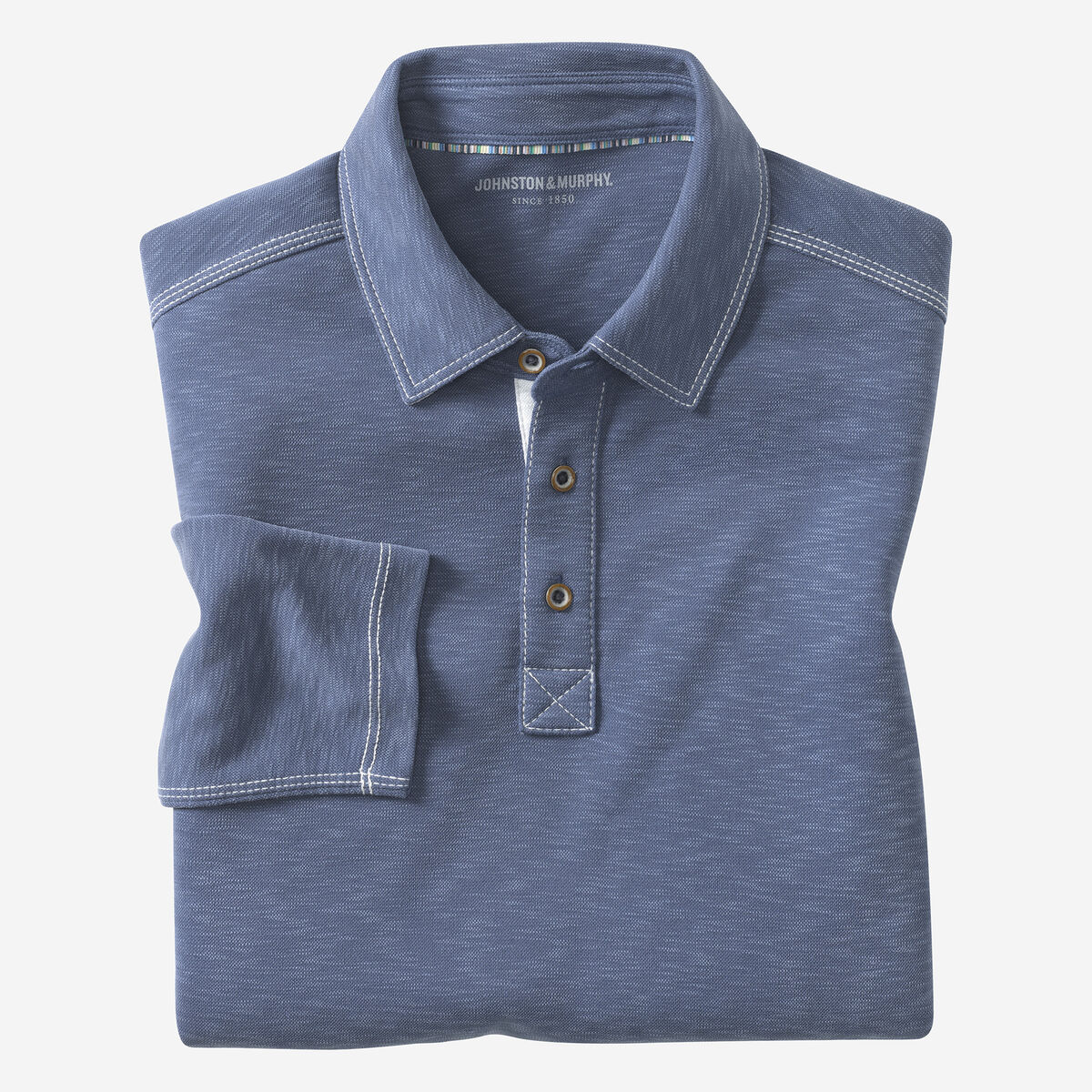 Vintage Slub Long-Sleeve Polo image number null