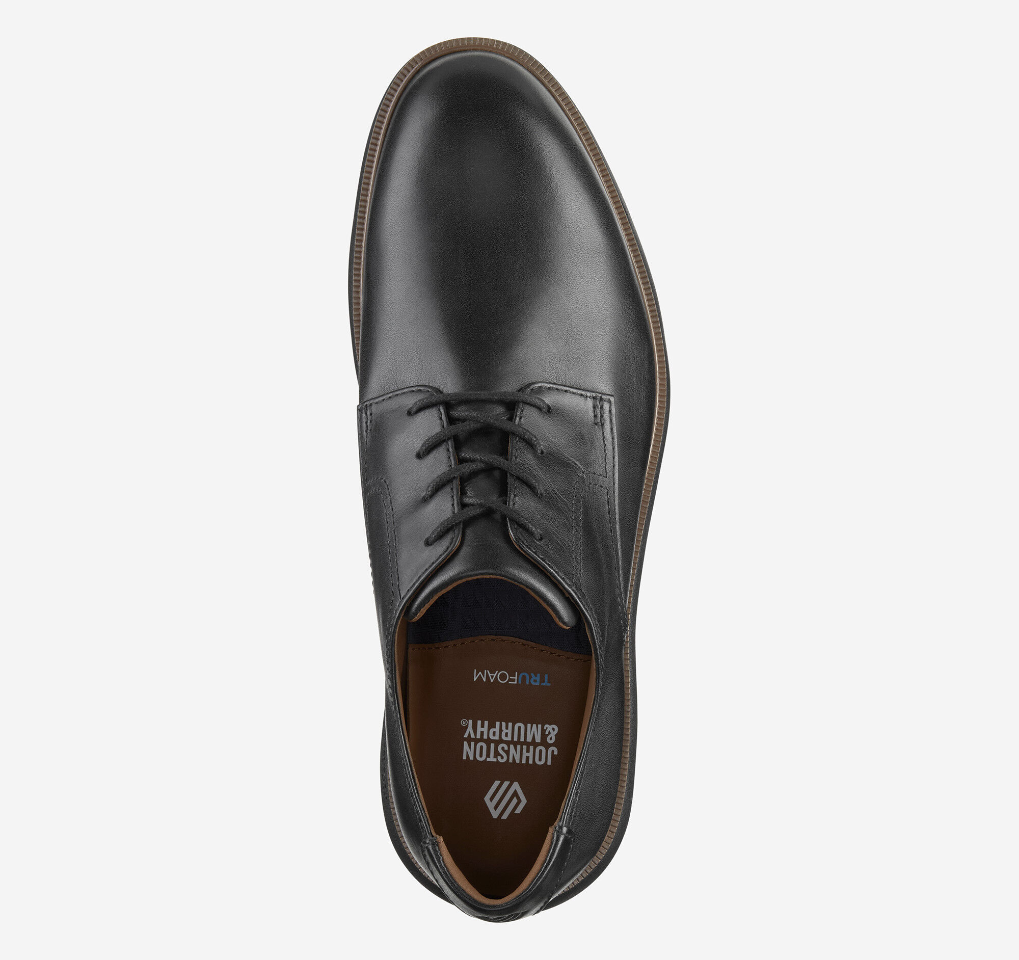 Men's Larkin Plain Toe in Black Italian Calfskin | Johnston & Murphy