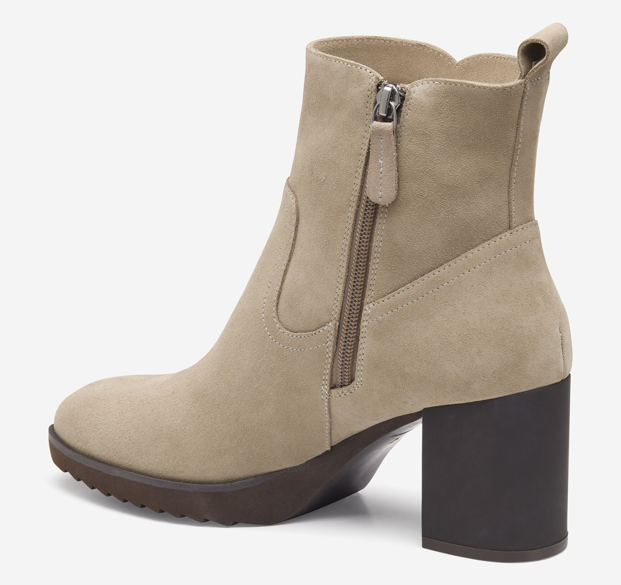 Women's Izzie Bootie in Taupe Waterproof Suede | Johnston & Murphy