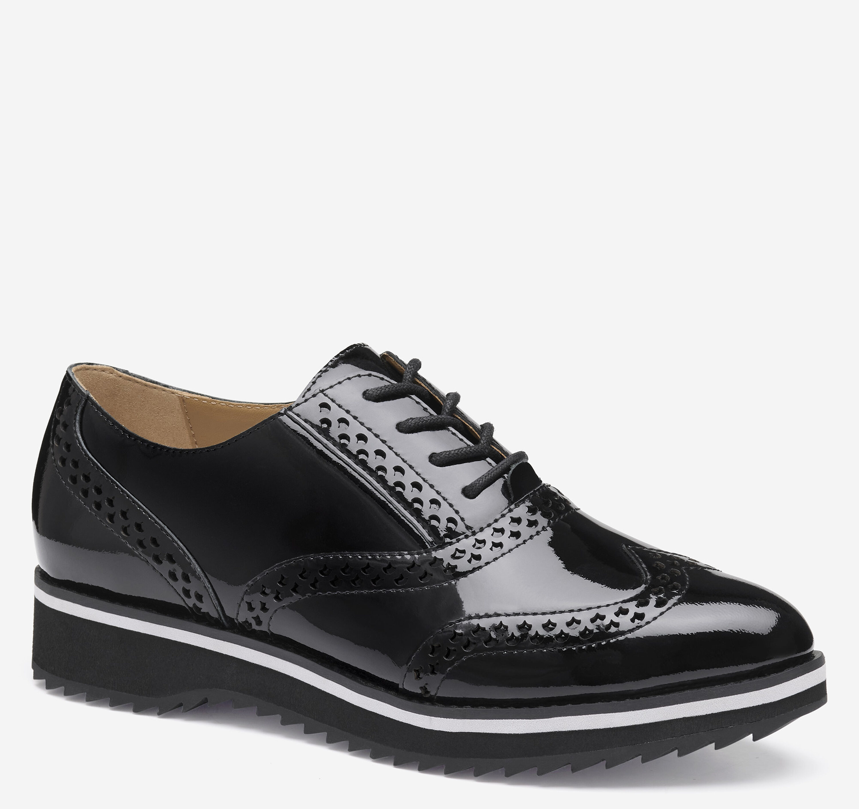 Johnston & Murphy Black Leather Waverly Wingtip Oxfords Johnston & Murphy Men Size 9.5 Shoes Waverly Brogue Leather  main image 2