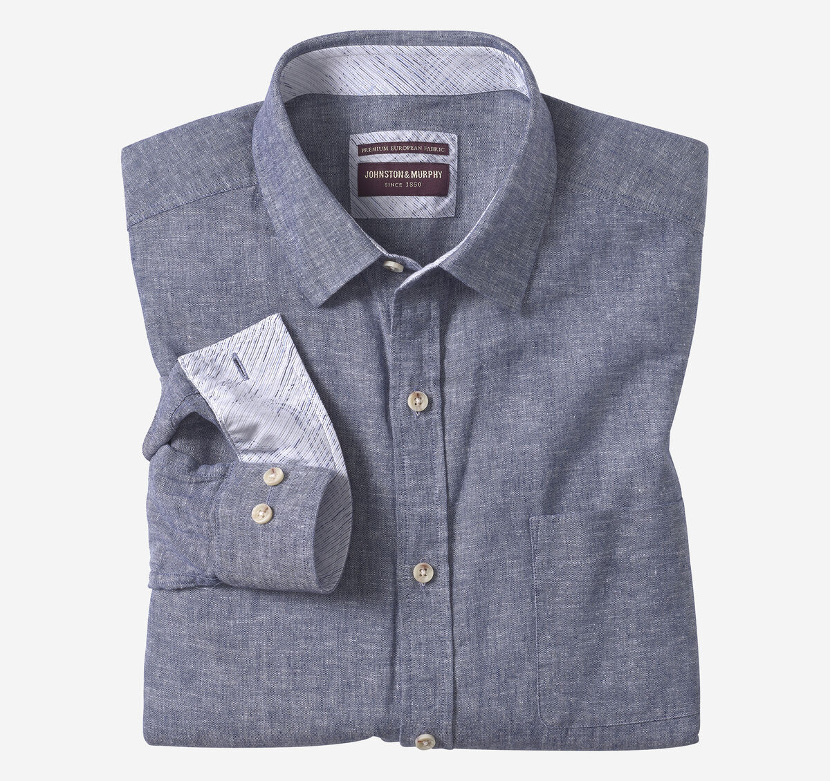 Washed Linen-Blend Shirt image number null