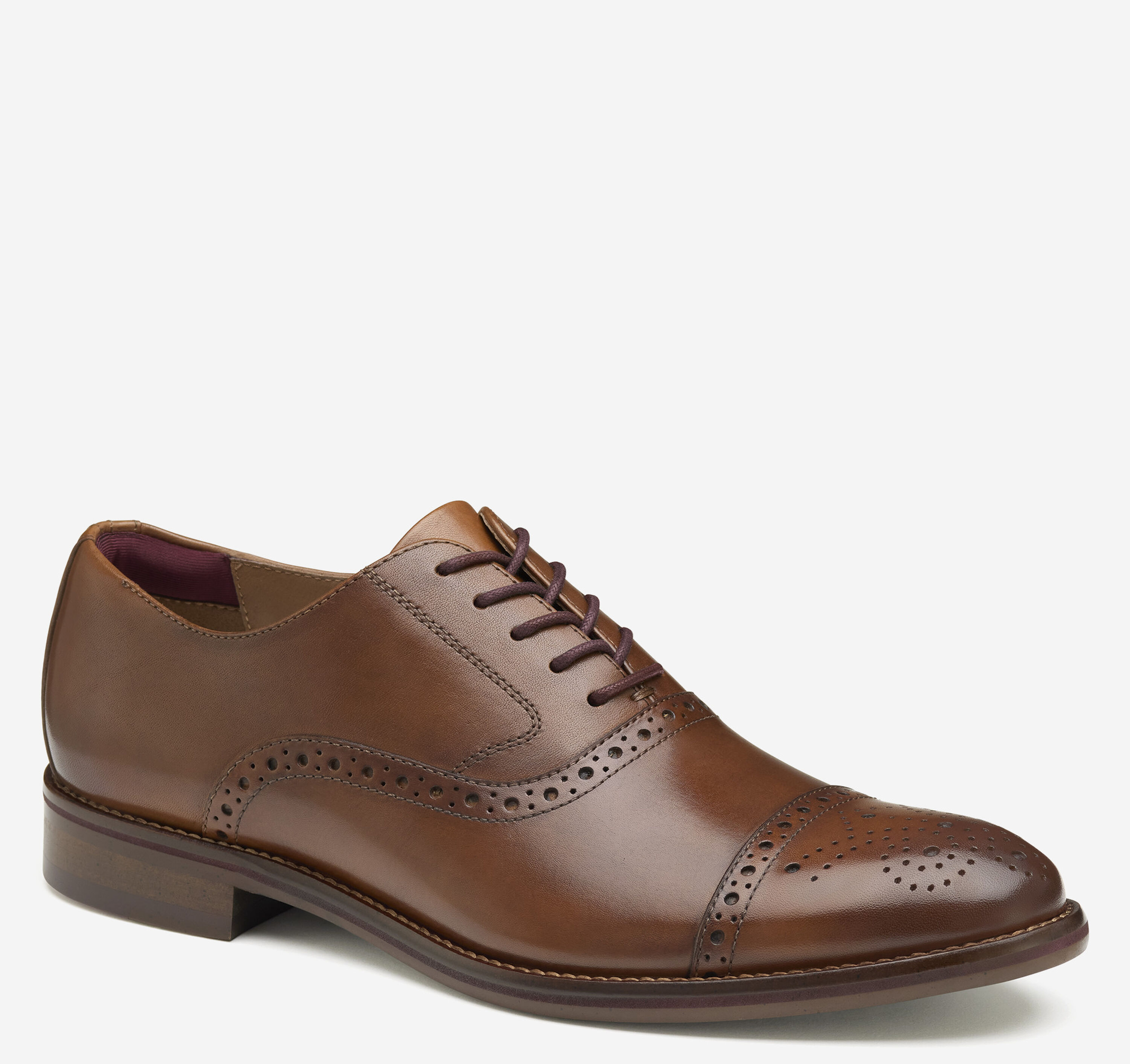 johnston and murphy burgundy dress shoes Johnston & Murphy Men’s Conard Cap Toe Shoes Burgundy
