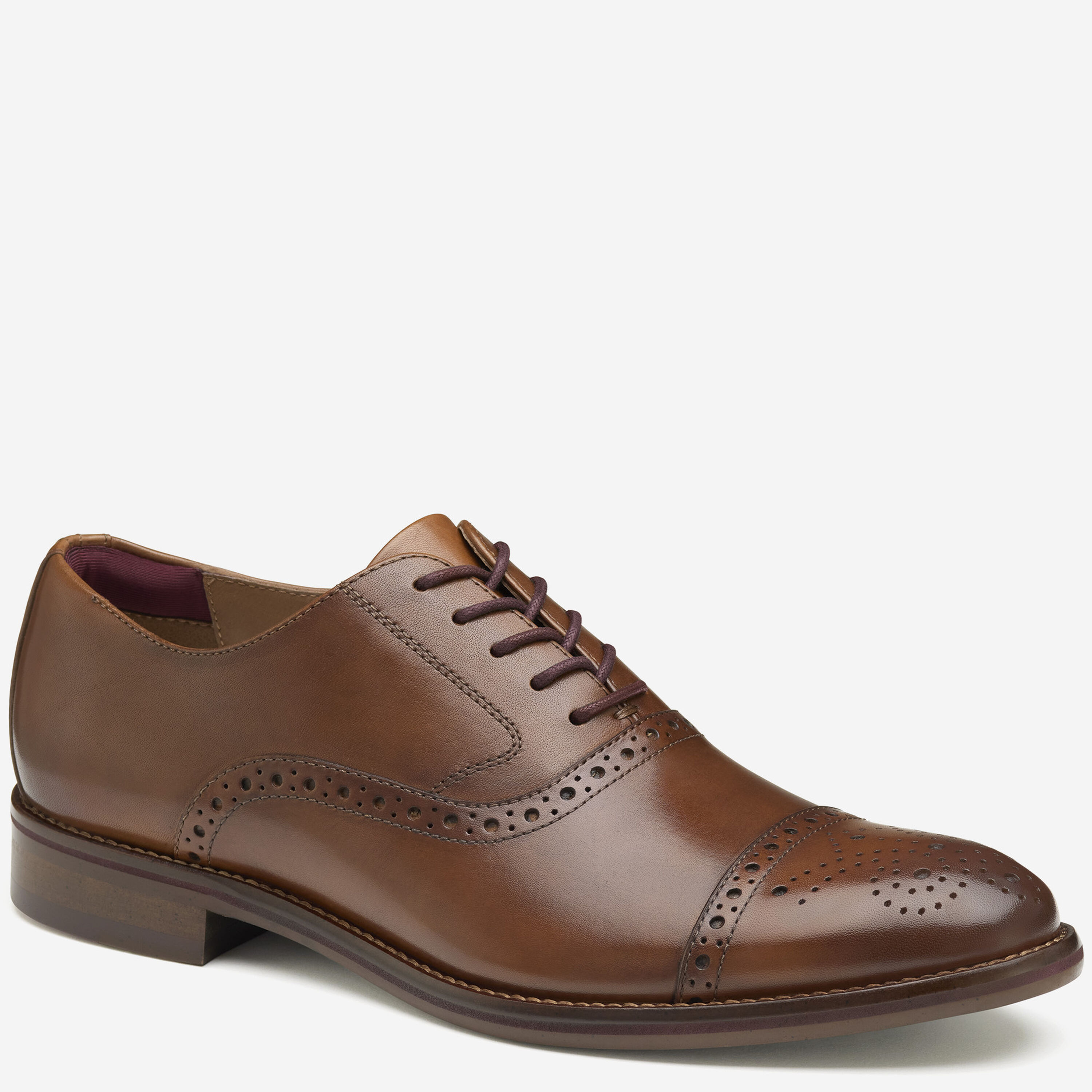 Johnston Murphy Brown Leather Cap Toe Lace Up Oxfords Shoes Men\'s 8.5 M Amazon.com | Johnston & Murphy Men Landry Embossed Cap Toe  main image 3