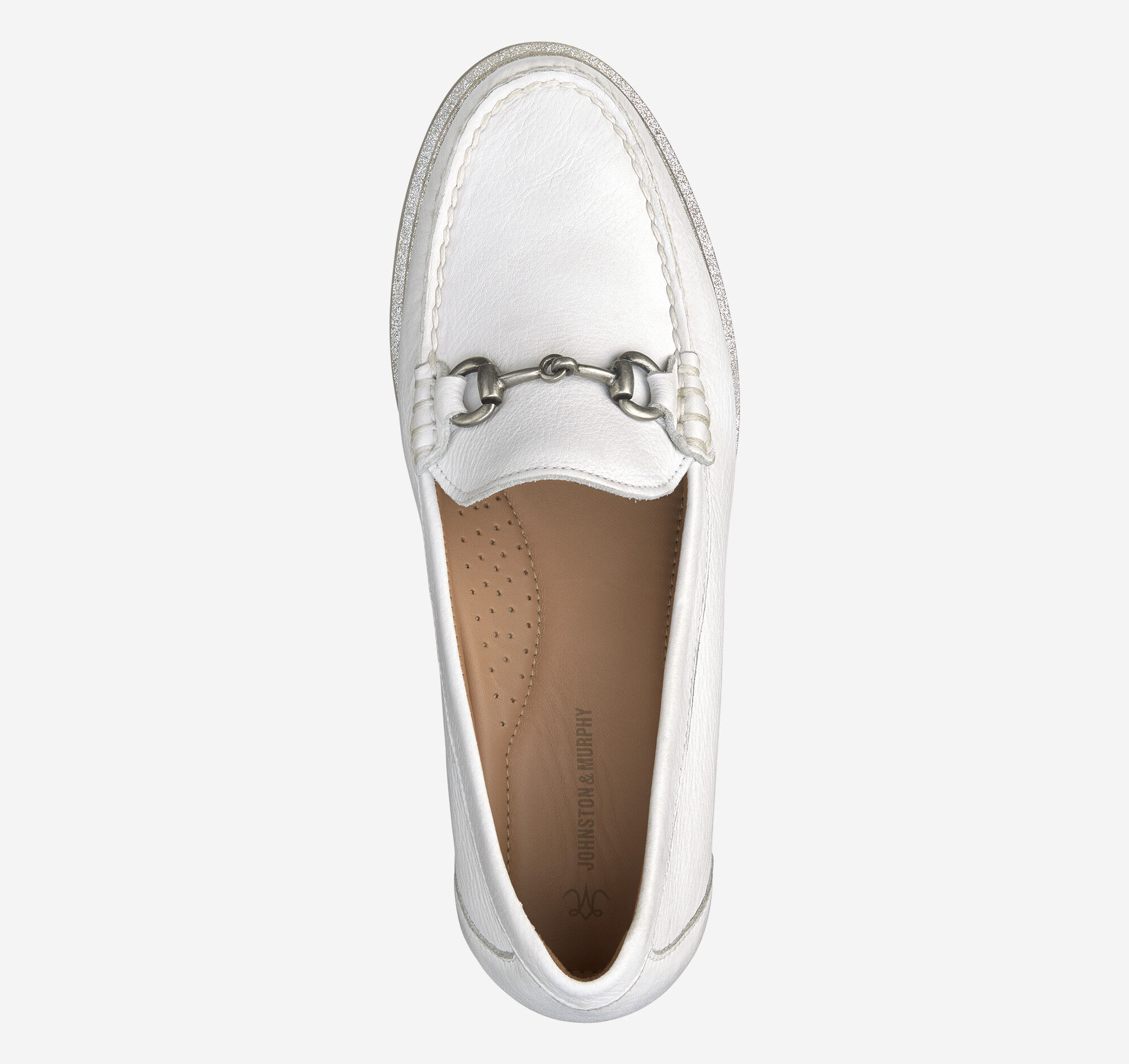 Women's Emmalynn Bit Loafer in White Calfskin | Johnston & Murphy