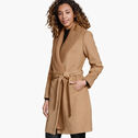 Wool-Blend Coat with Removable Knit Collar image number null
