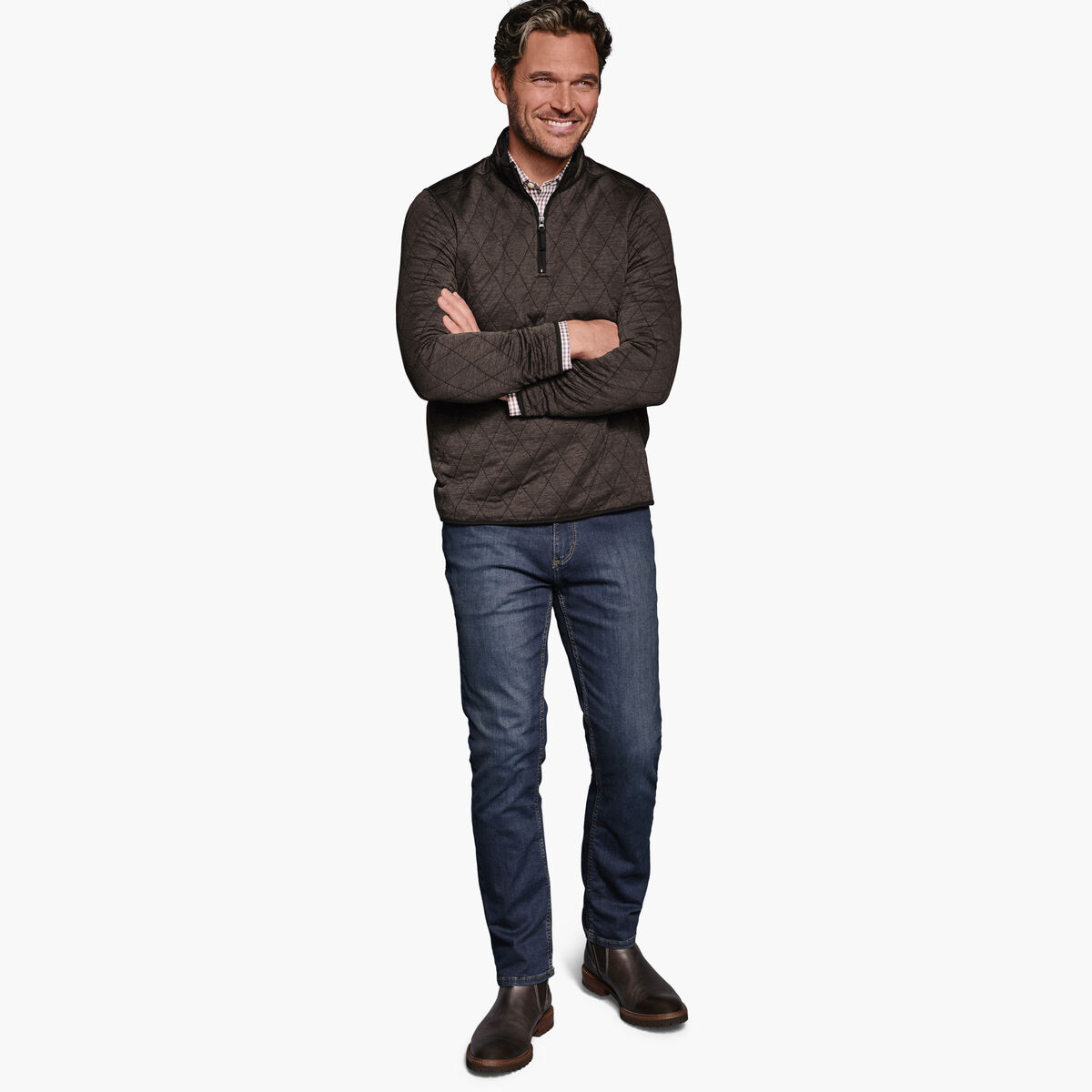 Diamond Quilt Quarter-Zip image number null