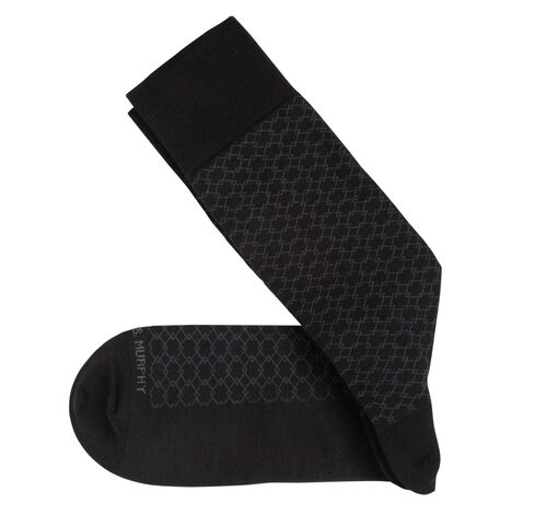 Patterned Dress Socks - Black Diamond Links