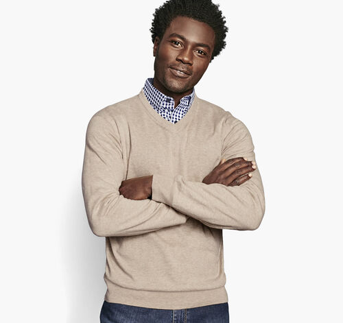 V-Neck Sweater - Oatmeal