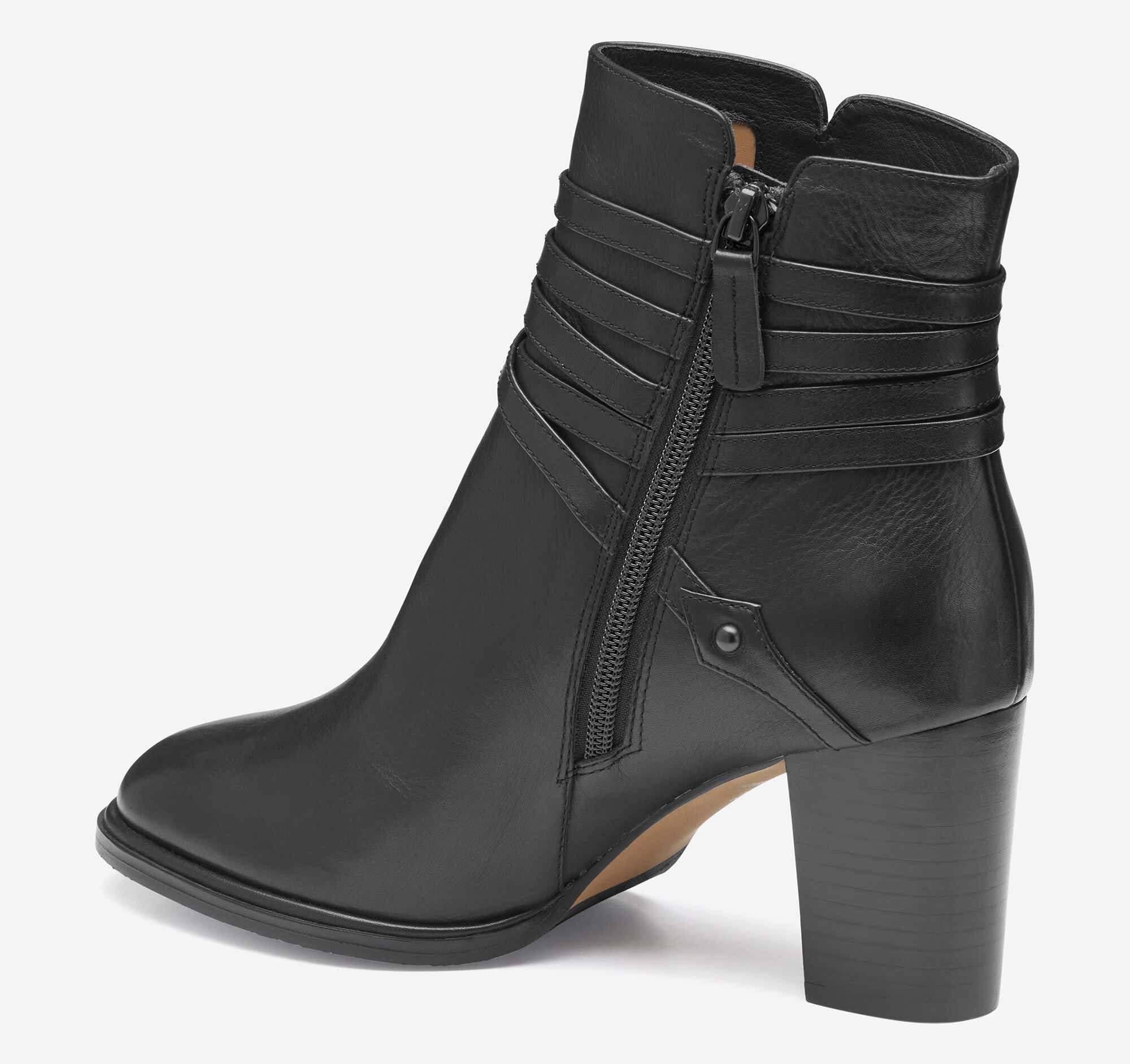 Women's Amy Belted Bootie in Black Nappa Leather | Johnston & Murphy