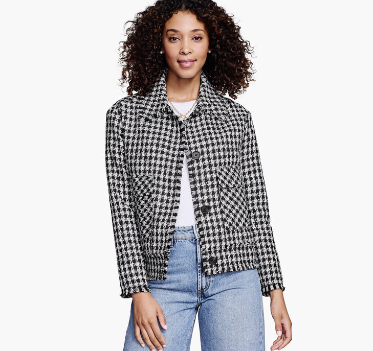 Raw-Edge Houndstooth Jacket preview