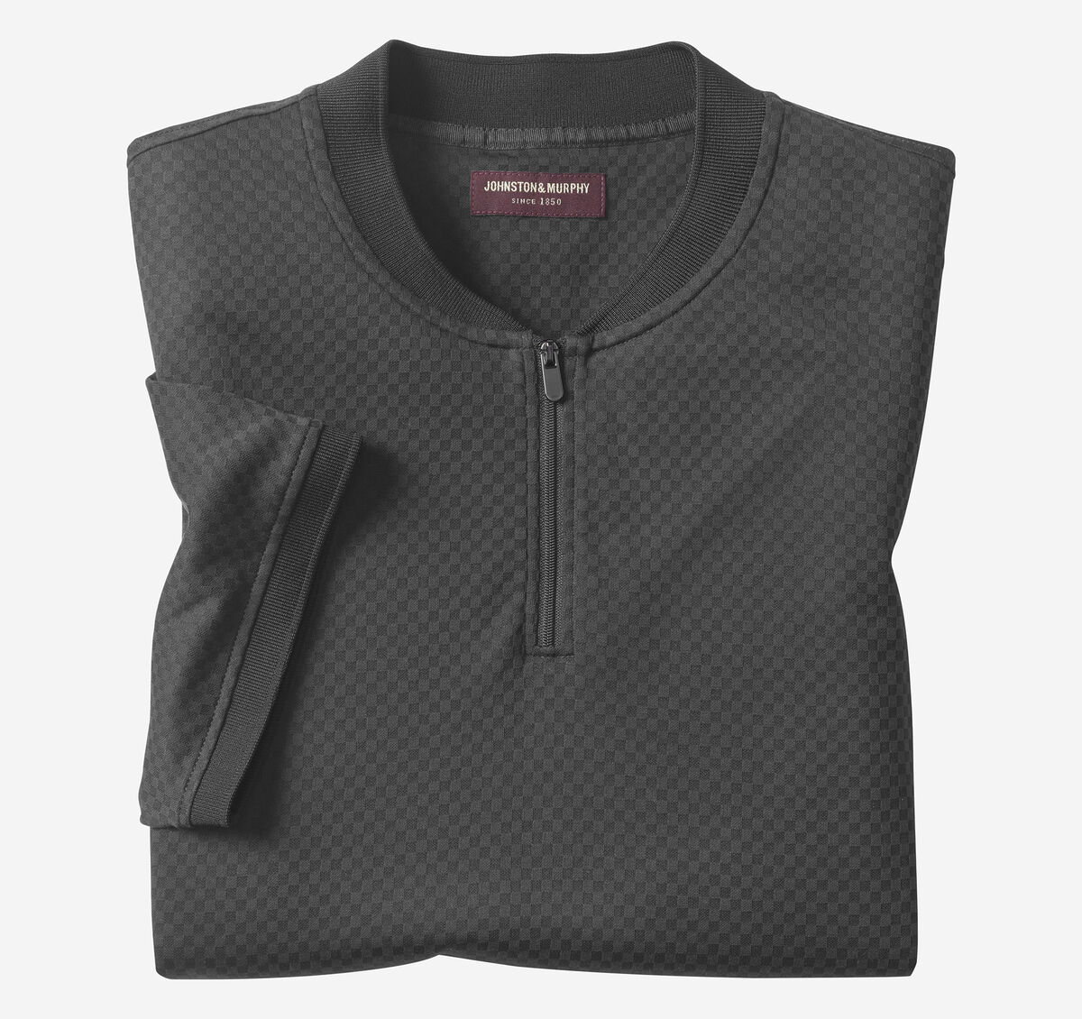 Gavin Zip Jacquard Polo image number null