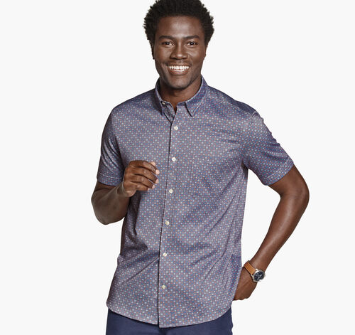 XC Flex&reg; Ascend Short-Sleeve Shirt - Burgundy Diamond Grid