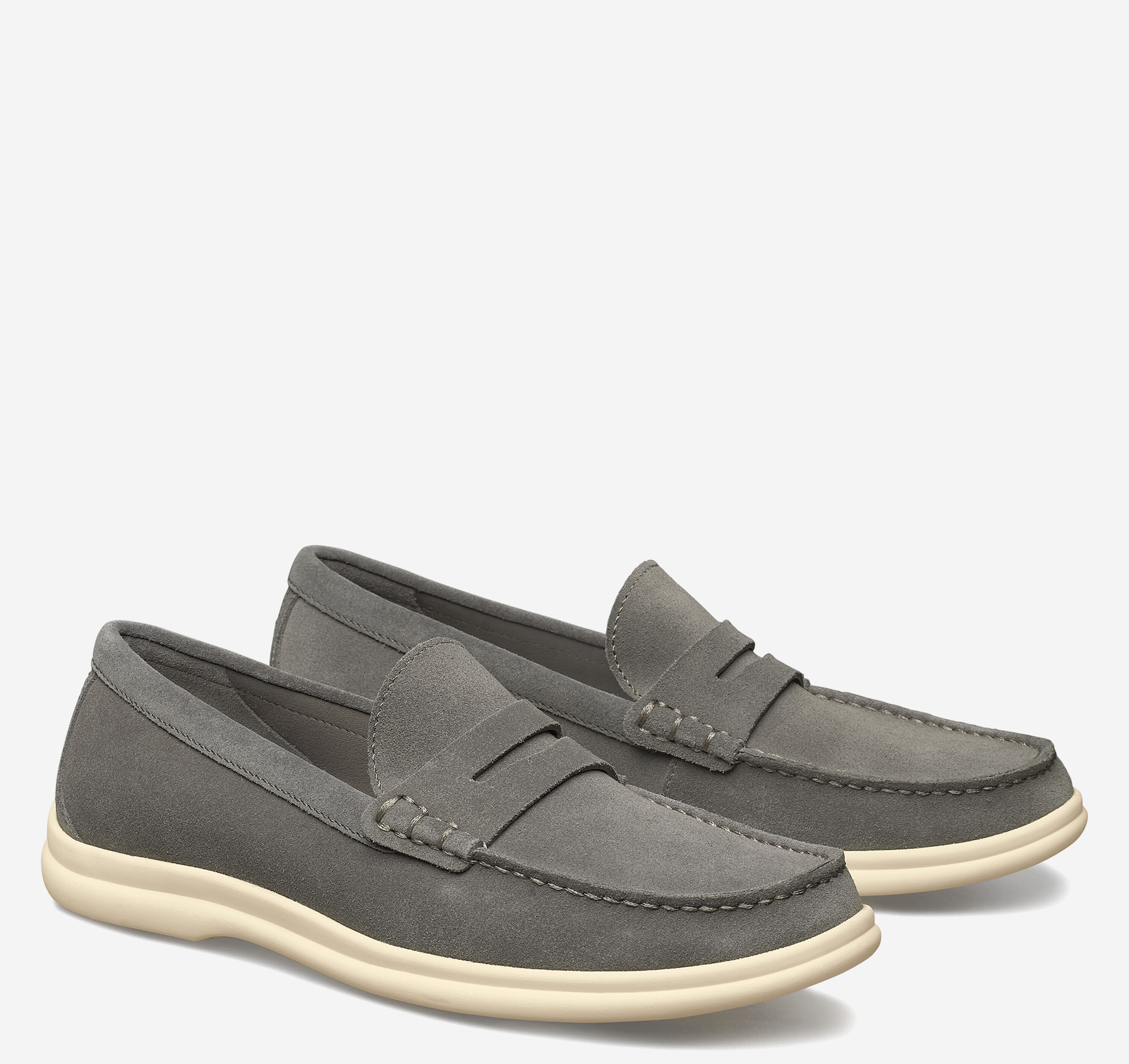 ?HP?NWOT J&M 1850 SP50 Carbon Gray Suede Penny Loafers 27-1949 Johnston & Murphy Johnston & Murphy J&M 1850 Penny Loafer Gray Dress Shoes  main image 2