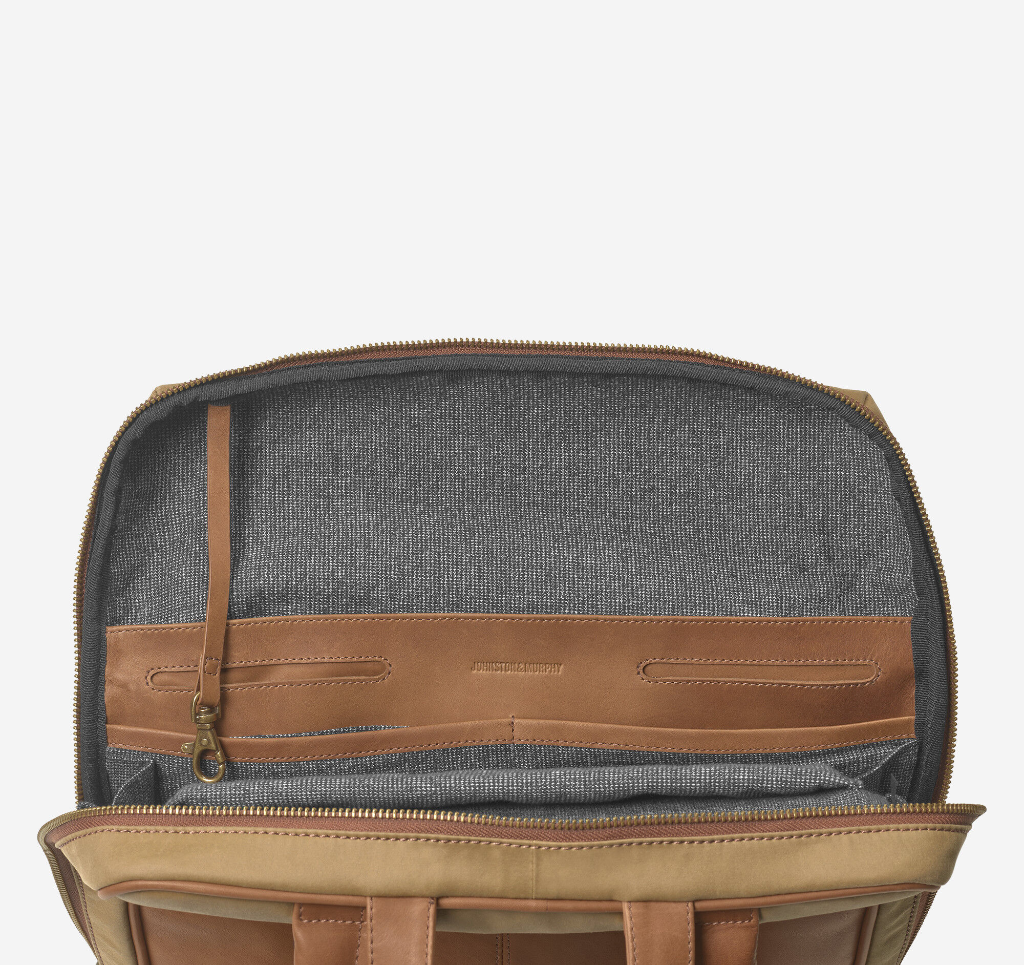 Men's Rhodes Commuter Backpack in Camel Antique Cotton/Tan Full