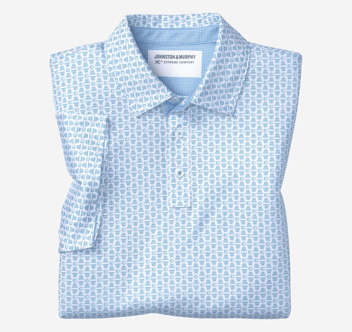 Game Day XC+&trade; Basketball Print Polo - Light Blue