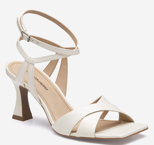 Christine Cross-Band Sandal - White Glove Leather