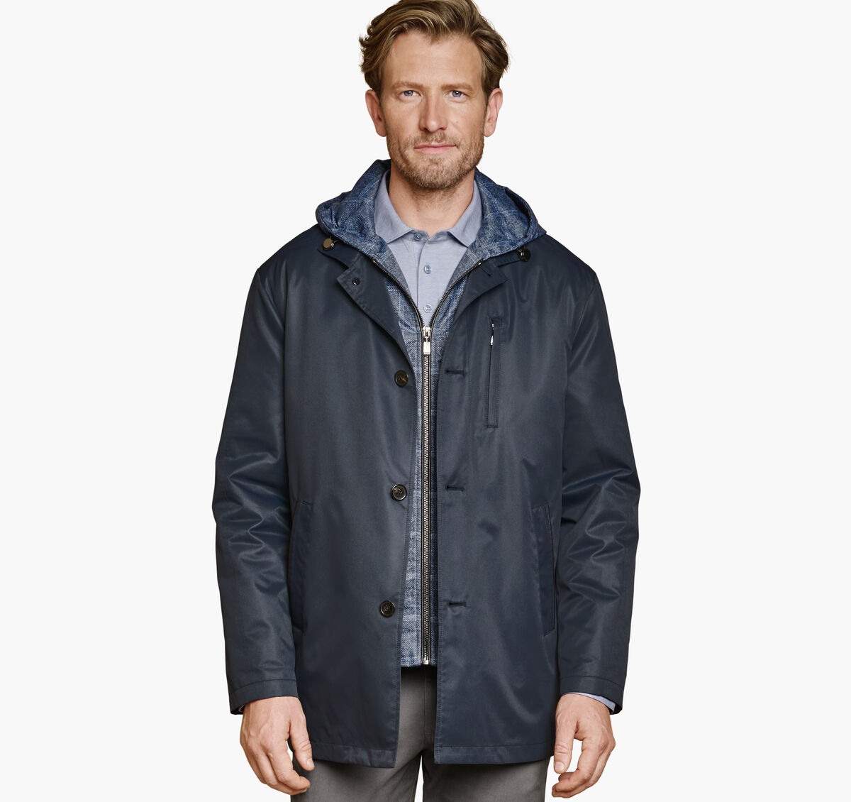 Upton Water-Resistant Raincoat with Removable Liner image number null